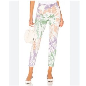 GRLFRND Karolina Tie Dye Jeans in Sugar Magnolia Size 27 Made in USA 100% cotton